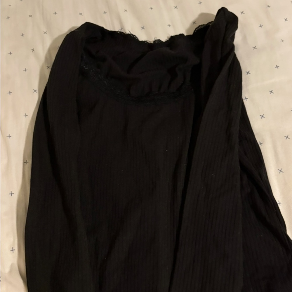 Lace Black Long Sleeve Top